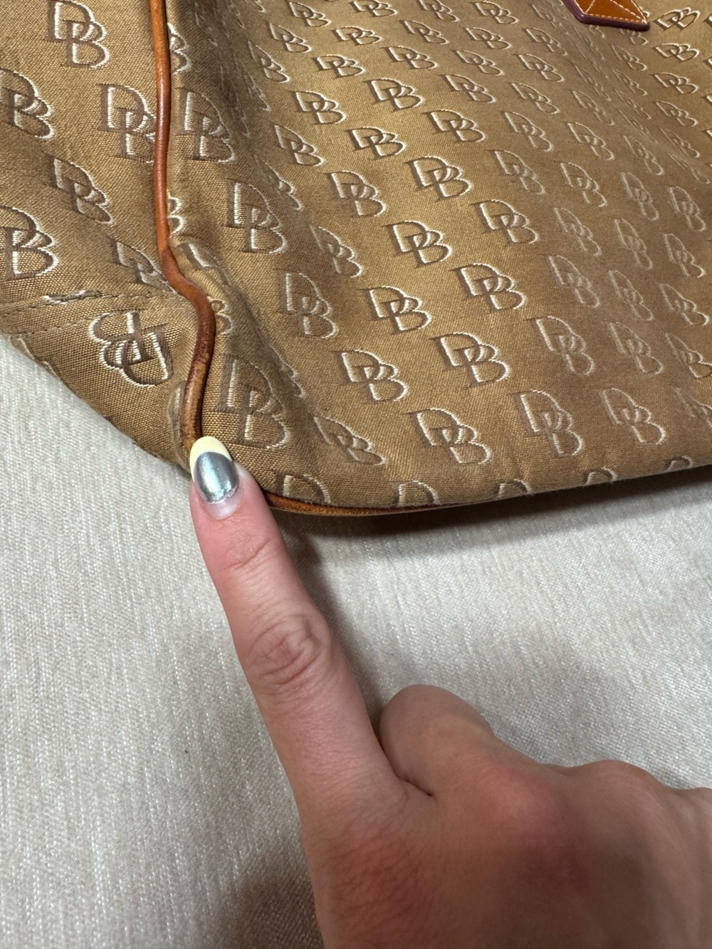 Vintage Dooney & Burke Monogrammed Tote - Picture 7 of 12
